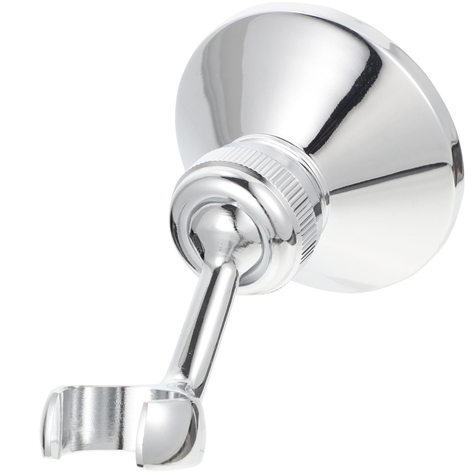 Soporte de ducha giratorio y resistente con cabezal orientable de acabado pulido plata