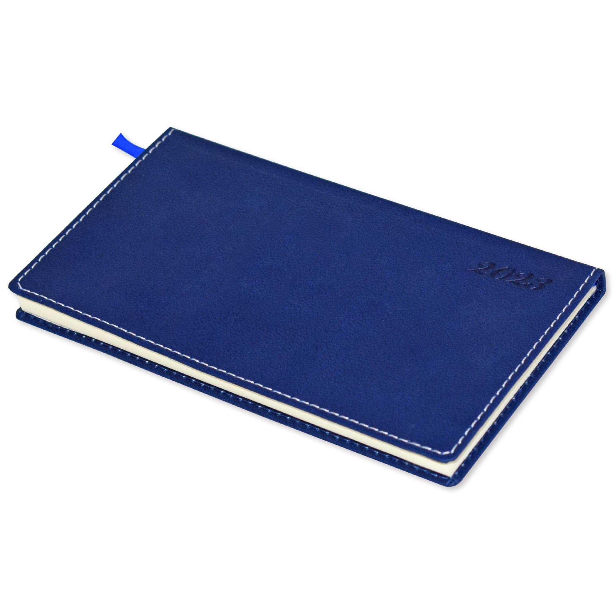 Agipa FIS 2023 Slim Diary Italian PU Round Corner (English) Sewn Cover Blue - FSDI58E23BL
