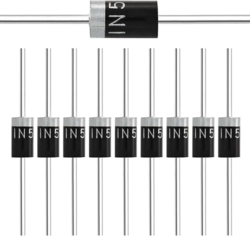 Paquete de 50 diodos rectificadores Chanzon 1N5408 3A 1000V DO-201AD (DO-27) Axial 5408 IN5408 3 Amp 1000 V diodos electrónicos de silicona