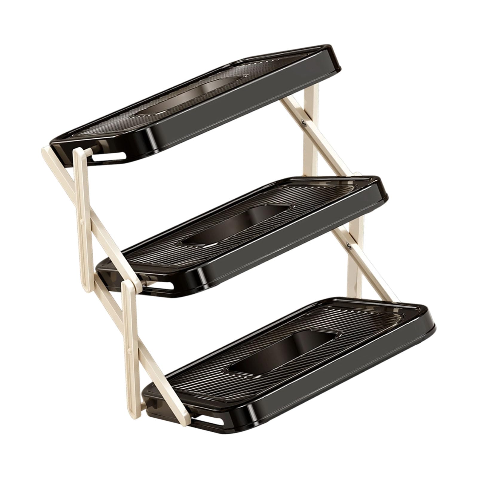 Kaeltsyn Practical Folding Kitchen Rack with Strong ABS Construction for Safe and Tidy Arrangement Small Space Kitchen Planner