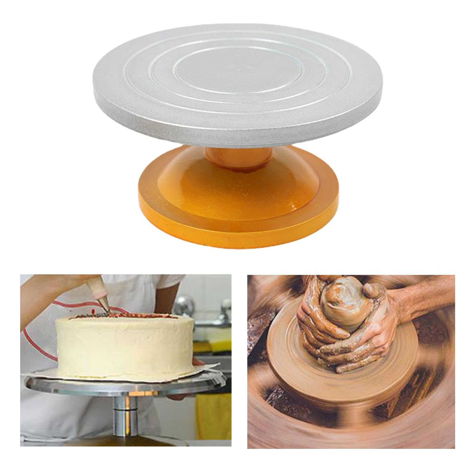 Drehteller für Modellierscheiben, Keramikscheiben, rutschfest, Drehbarer Tortenteller für Reparaturen, Tortendekoration Und, Durchmesser 25cm