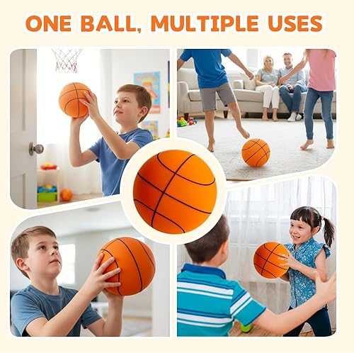 Miniatura 7 de Baloncesto silencioso, pelota de baloncesto de espuma 2026, pelota de entrenamiento para interiores, bola de espuma de alta densidad sin
