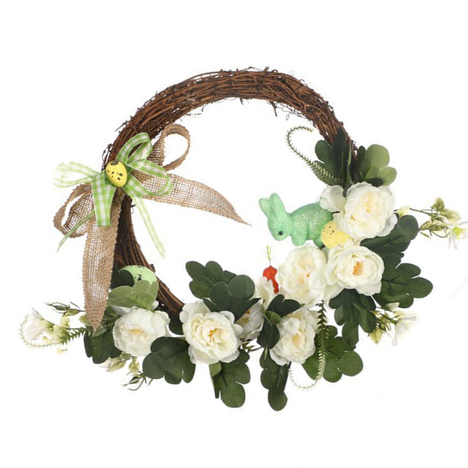 Jazuaiao D Artificial Flower Wreath With Eggs An Blooms Garlands For Home Wall An Garden Ecorations Oor Hanging Front Oor Ecoration