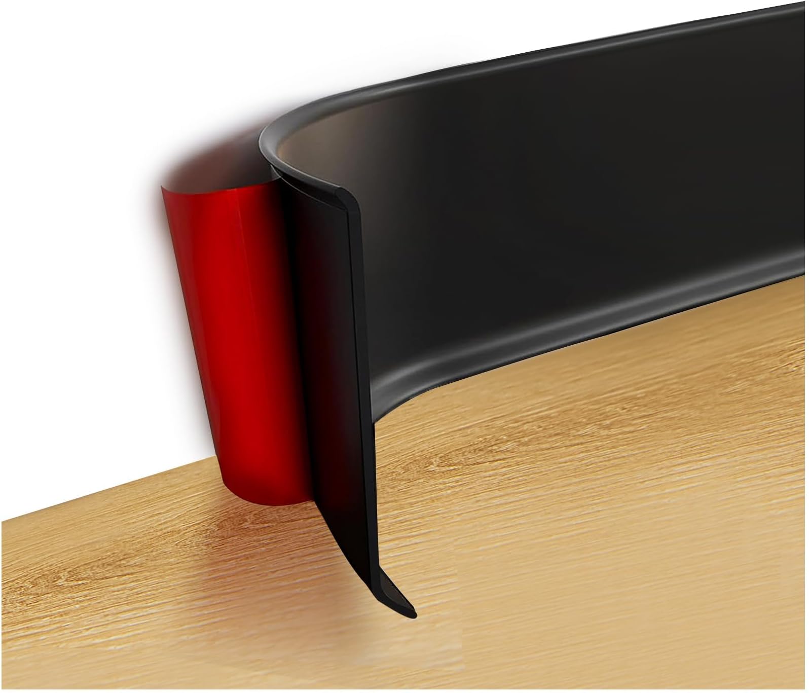 Art3d 20ft Vinyl Wall Baseboard Trim Peel and Stick for Wall Edges, Furniture Decoration, Wall Molding Trim Black
