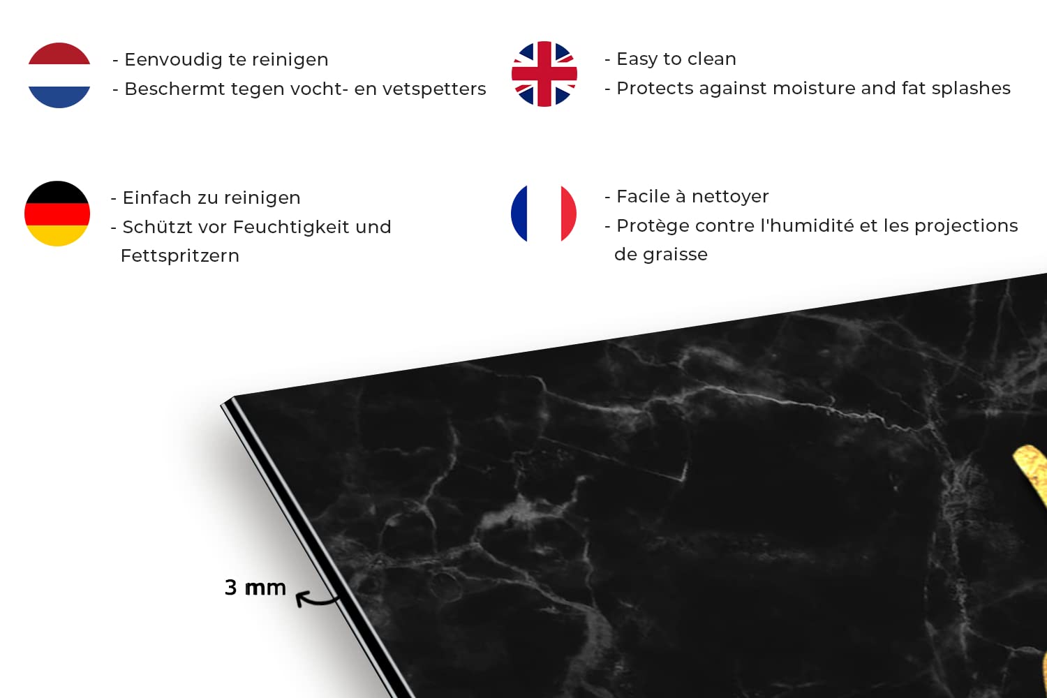 MuchoWow Spritzschutz Küche Küchenrückwand Alu Poster Bilder 100x50 cm Zitat - Kalender - Freitag - Gold