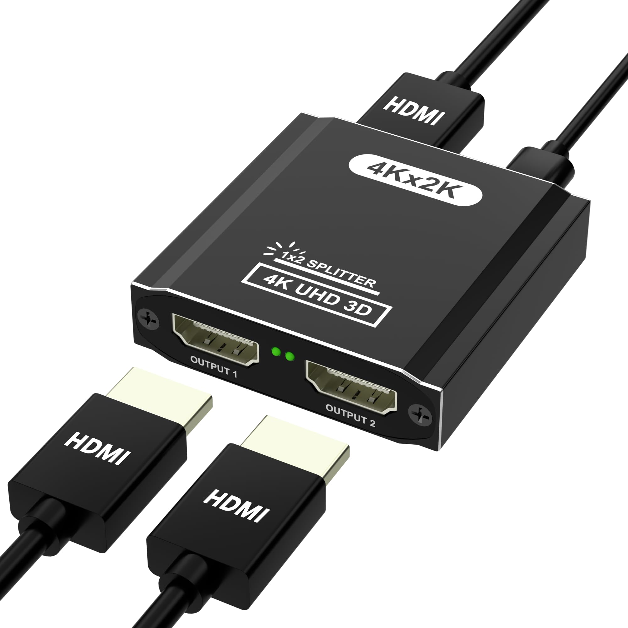 HDMI Splitter 1 in 2 Out, 4K HDMI Splitter for Dual Monitors- Copy