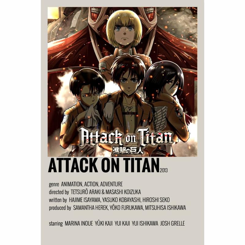 Image of POSTER WALLAH Attack On Titan Anime Poster for Home Office and Student Room Wall | Aesthetic Poster | Wall Decor ATCKONTTN10 (18X12 inch)