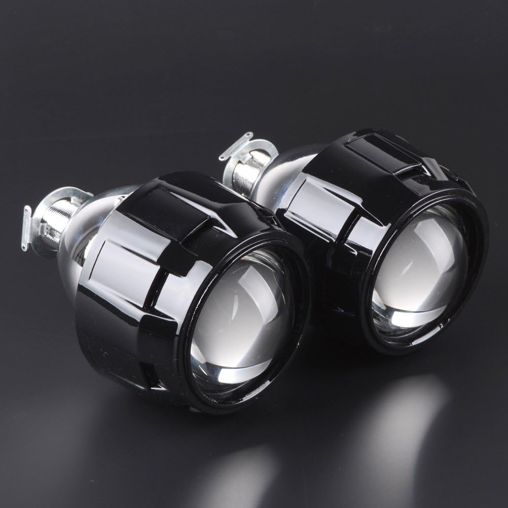 Astra Depot 2pcs Mini 2.5" LHD H1 Bi-xenon HID Projector Lens + Black Shroud Hi/Lo Front light Custom Car Lamp H4 H7 H11 9005 9006 9007 H13