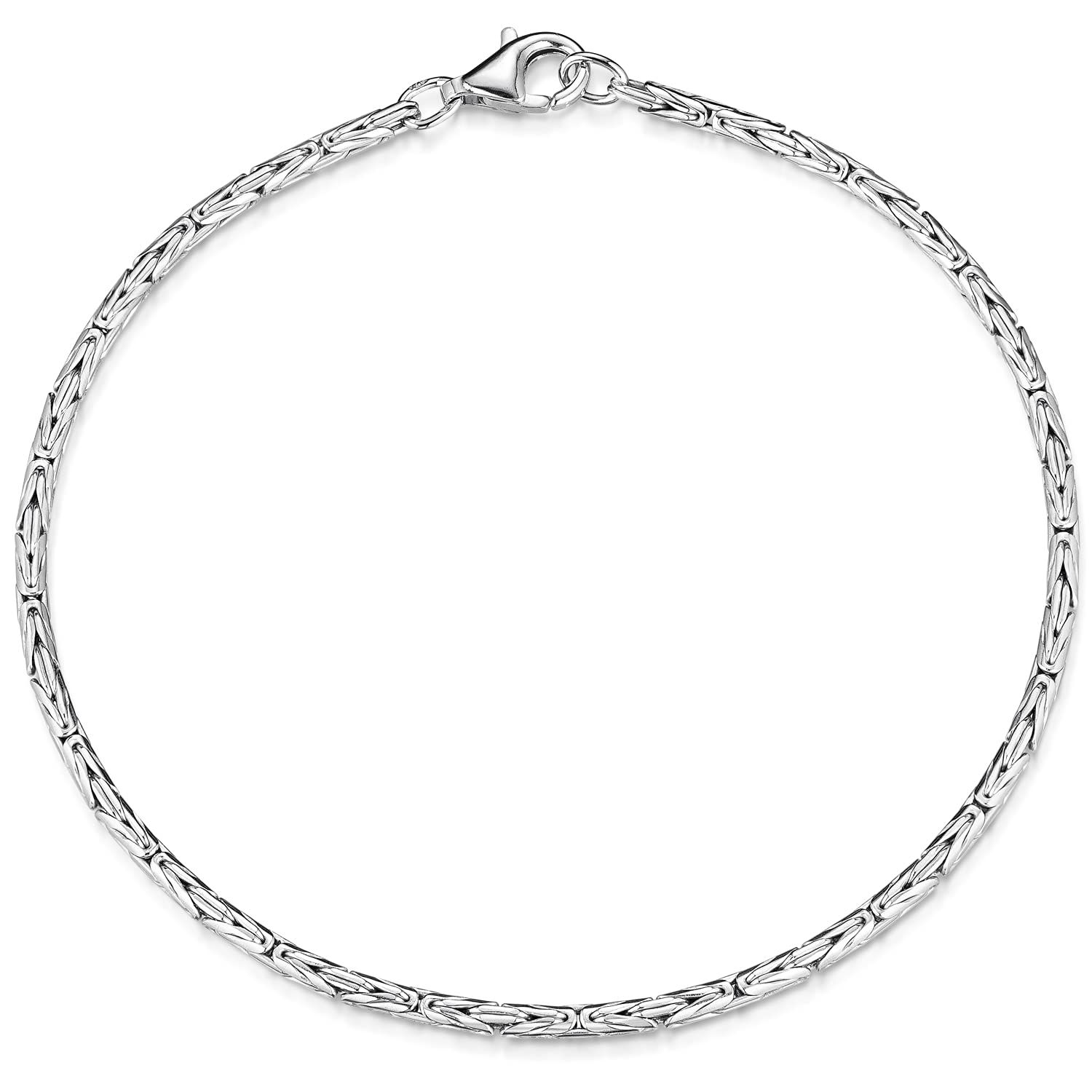 Damen Armband Silber 925 Königskette 2,5mm rhodiniert SA-31