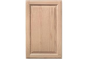 14.75W x 22.5H Unfinished Oak Kitchen Cabinet Door Replacement with Raised Panel in Red