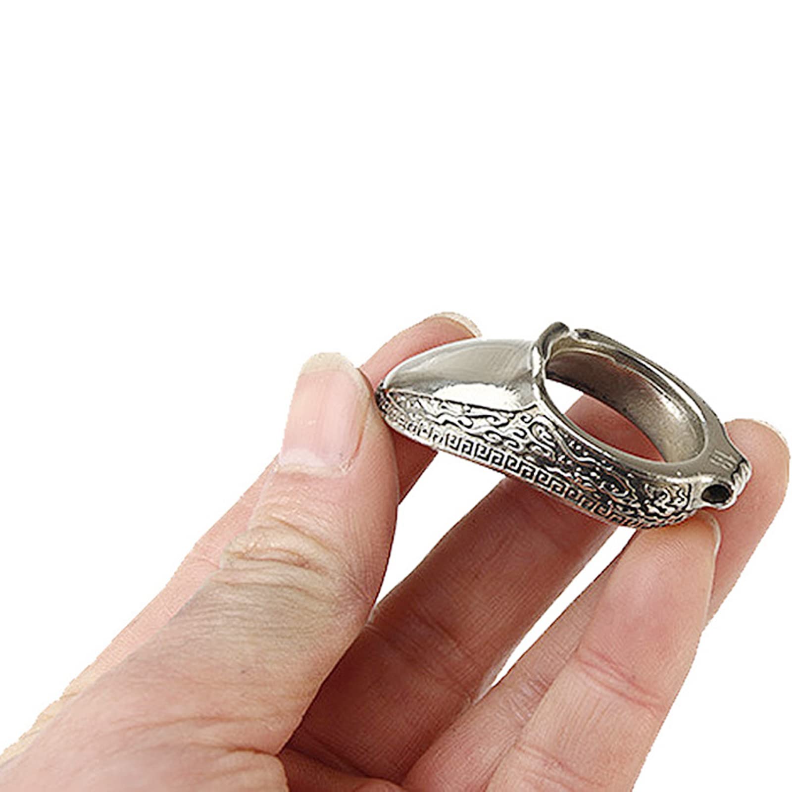 Anneau de Pouce de tir à l'arc Protège Doigts en Argent Tibétain Traditionnel Anneau de Protection du Pouce Anneau de Sécurité pour Le tir à l'arc en Argent