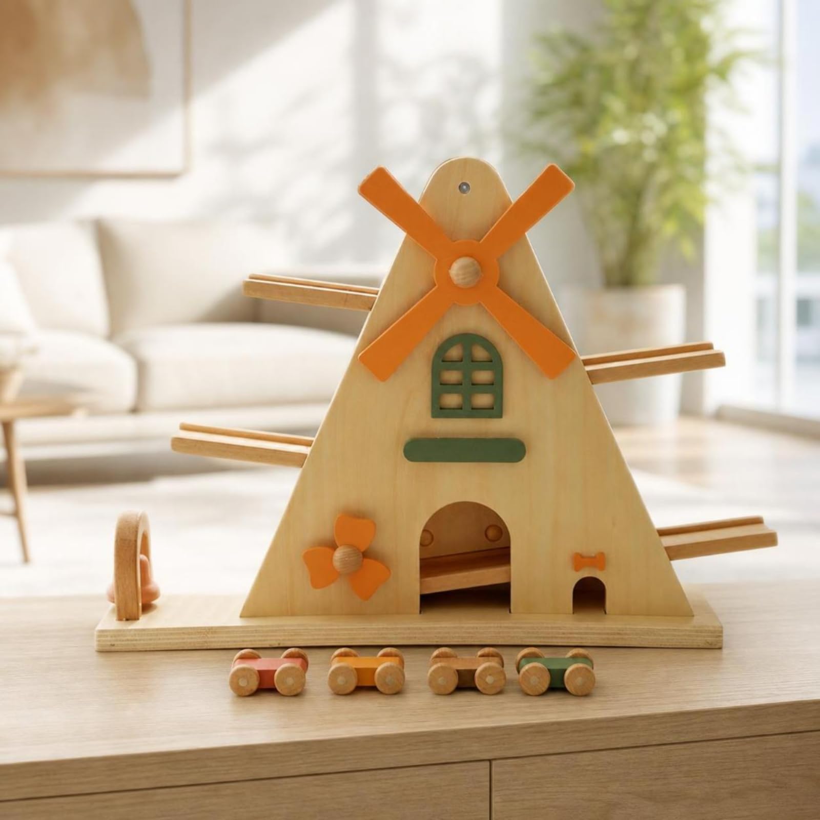 Gioco Educativo in Legno da Tavolo Pista Delle Biglie in Legno Didattico Gioclo per Bambini, Asilo Nido
