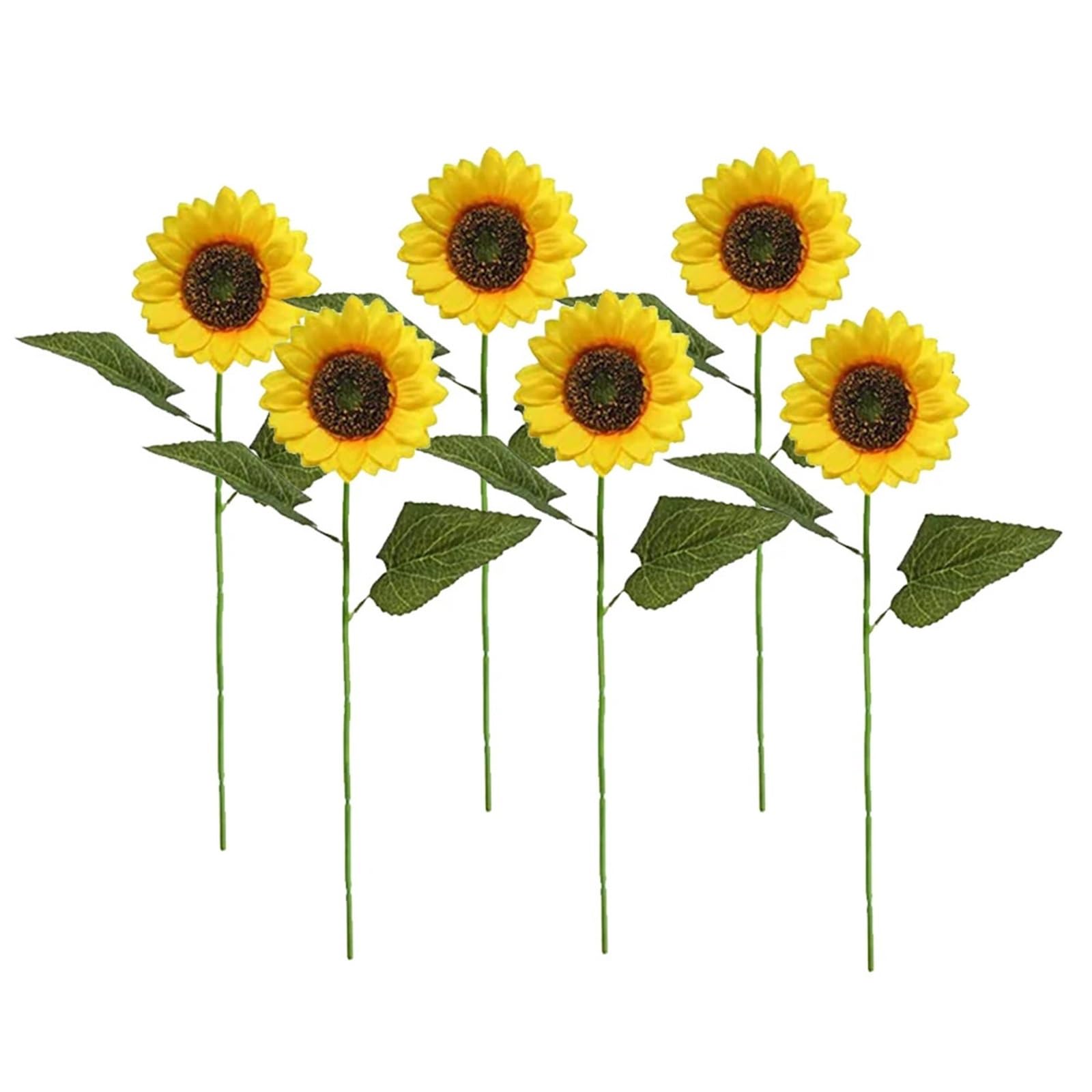 LuoAXINN Artificial Flower Branches 6PCS Artificial Sunflower Flowers Long Stem Silk Fake Sunflowers Decoration for Outdoor Home Wedding Birthday Party