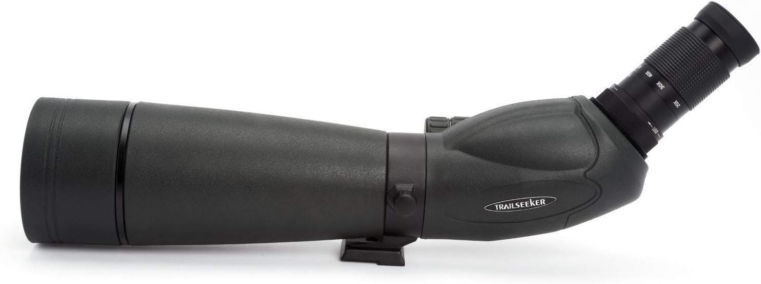 Celestron - TrailSeeker 80 Spotting Scope - 20-60x Zoom Eyepiece - Bright, High-Resolution Viewing with Fully Multi-Coated XLT Optics - Dual Focus & Rotating Tripod Mount - Birding & Wildlife