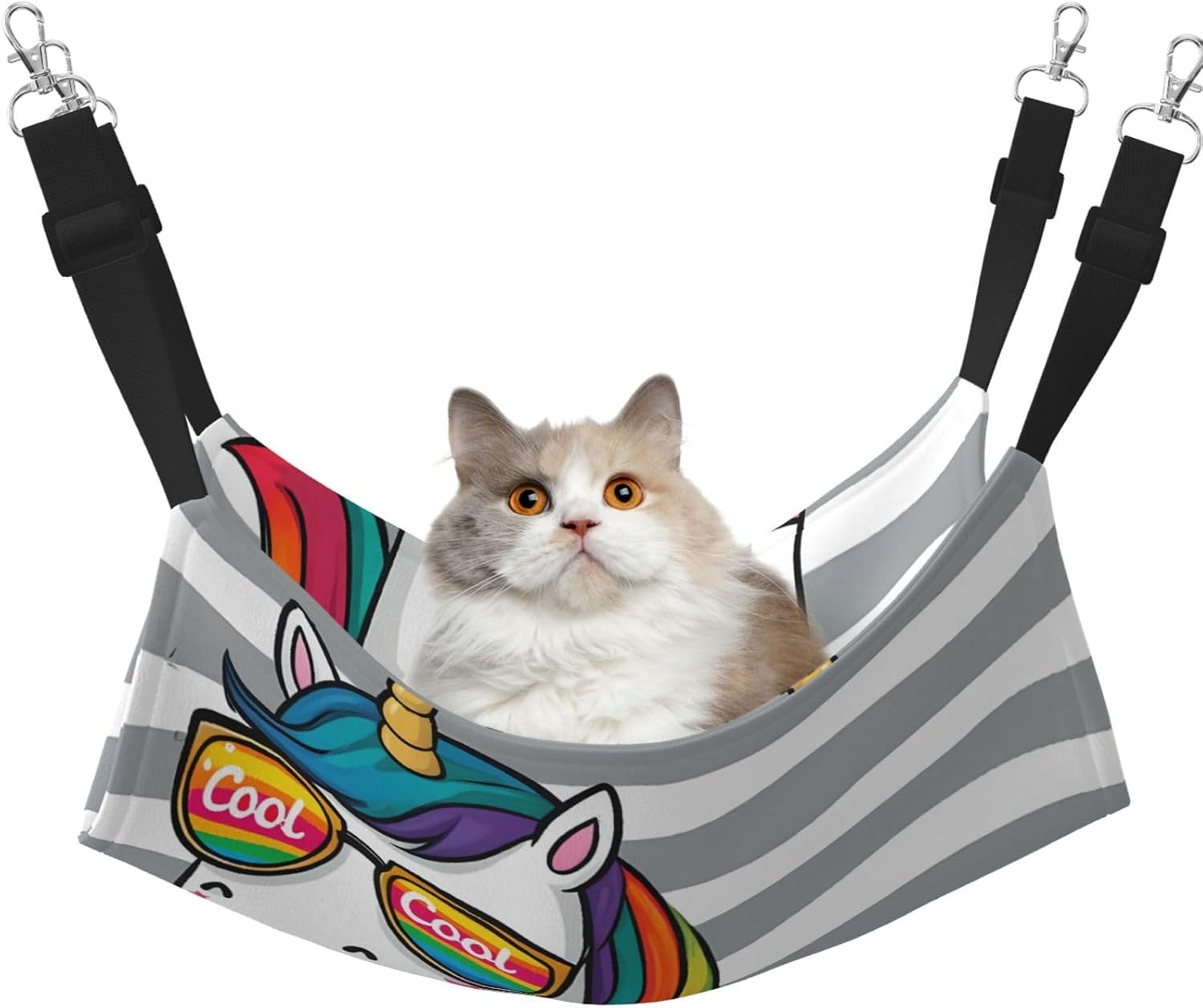 Cool Unicorn with Sunglasses Print Cat Hammock for Cage