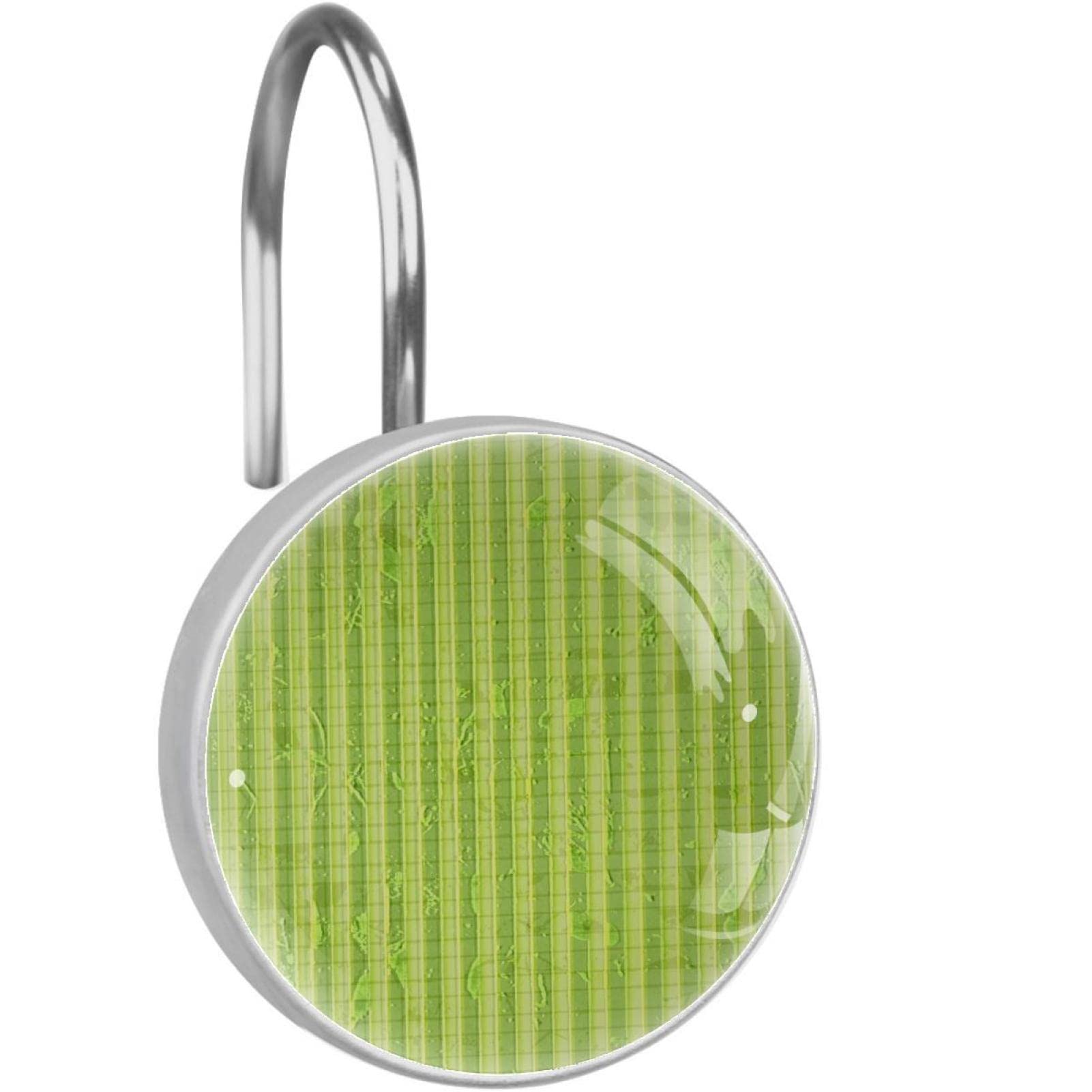 shower curtain hooks green