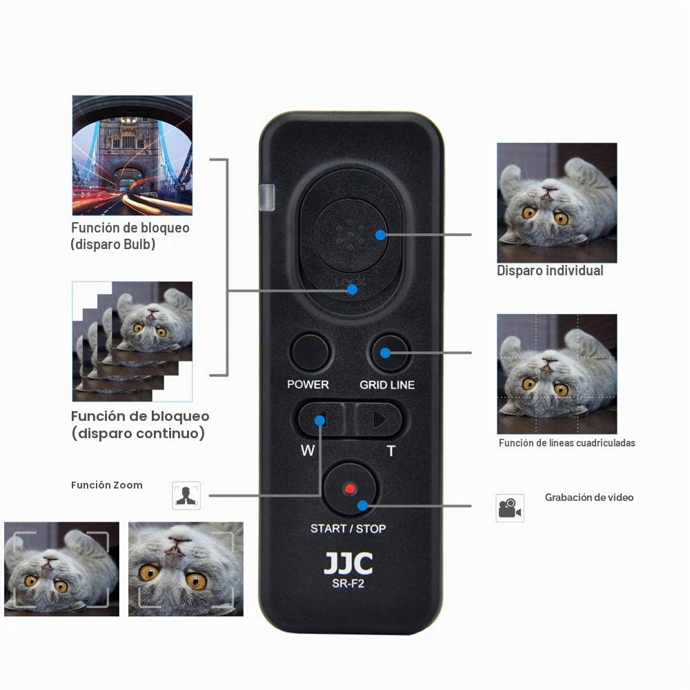 JJC Mando a Distancia con Cable con Cable multiterminal para Son. RX10M5 | Sustituye al mando Sony RM-VPR1|Cable 1m para tomas sin vibraciones|Montura 1/4"-20|No necesita pilas|ABS ligero