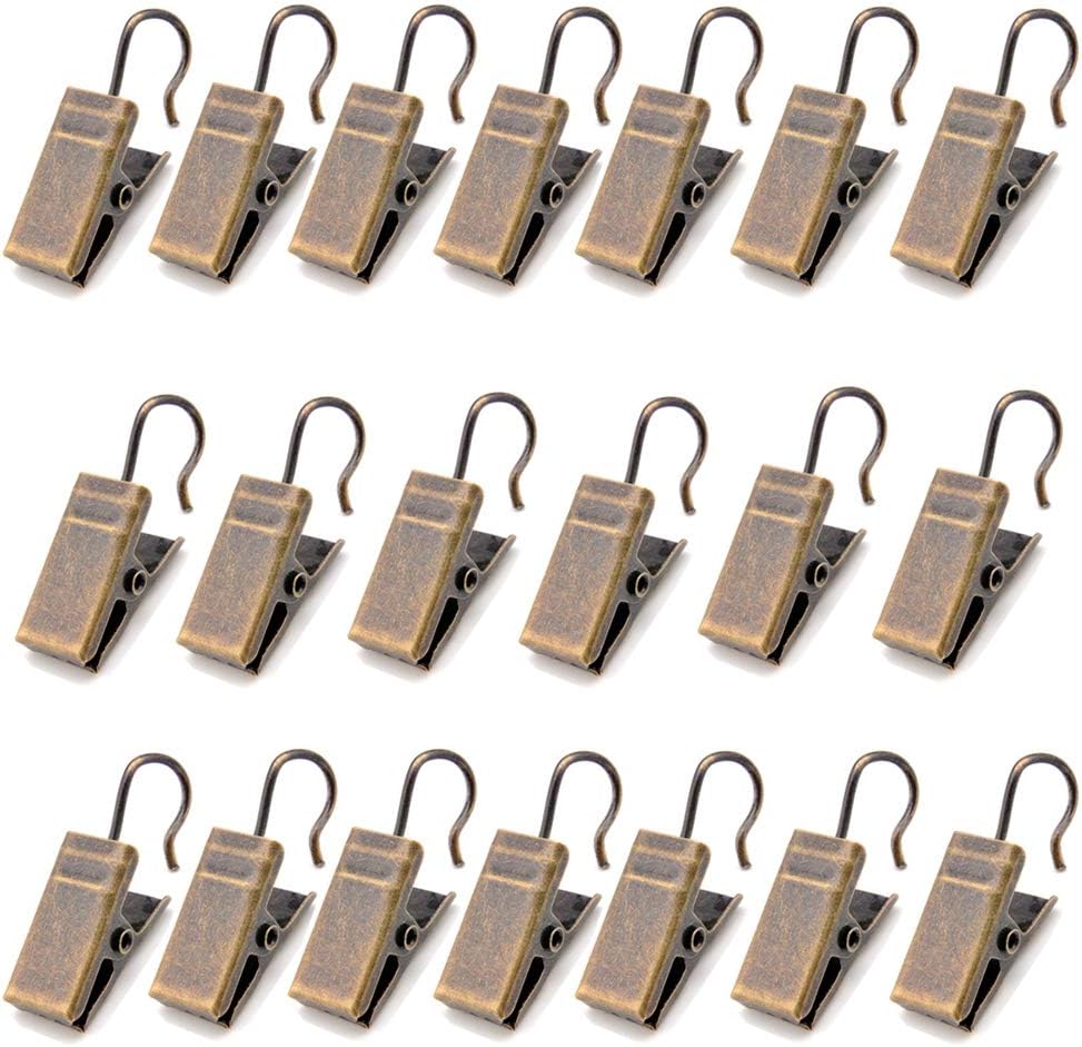 Amazon Basics 2.54cm Curtain Clip Ring, Set of 7, Bronze Amazon.co