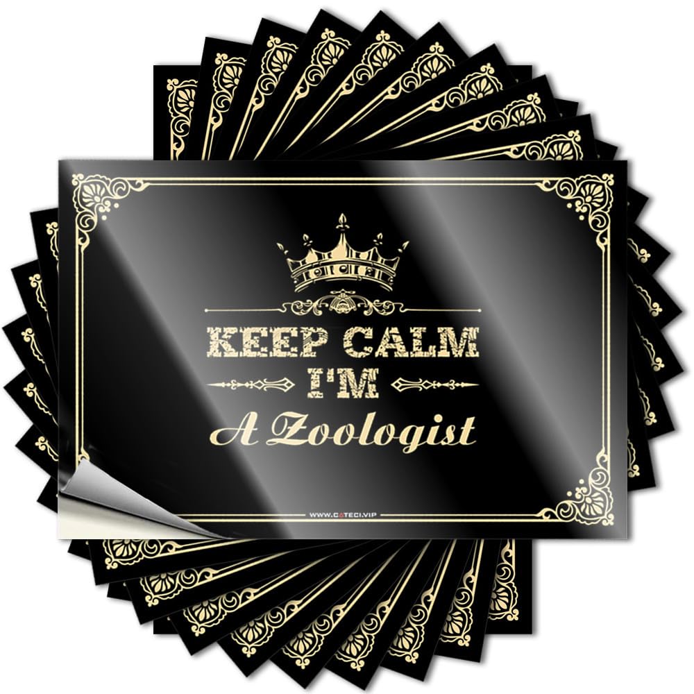 Keep Calm I'm A Zoologist Decal Sweet Self Adhesive | Funky Bottle Vinyl Sticker Pack for Motorcross(12X18CM)