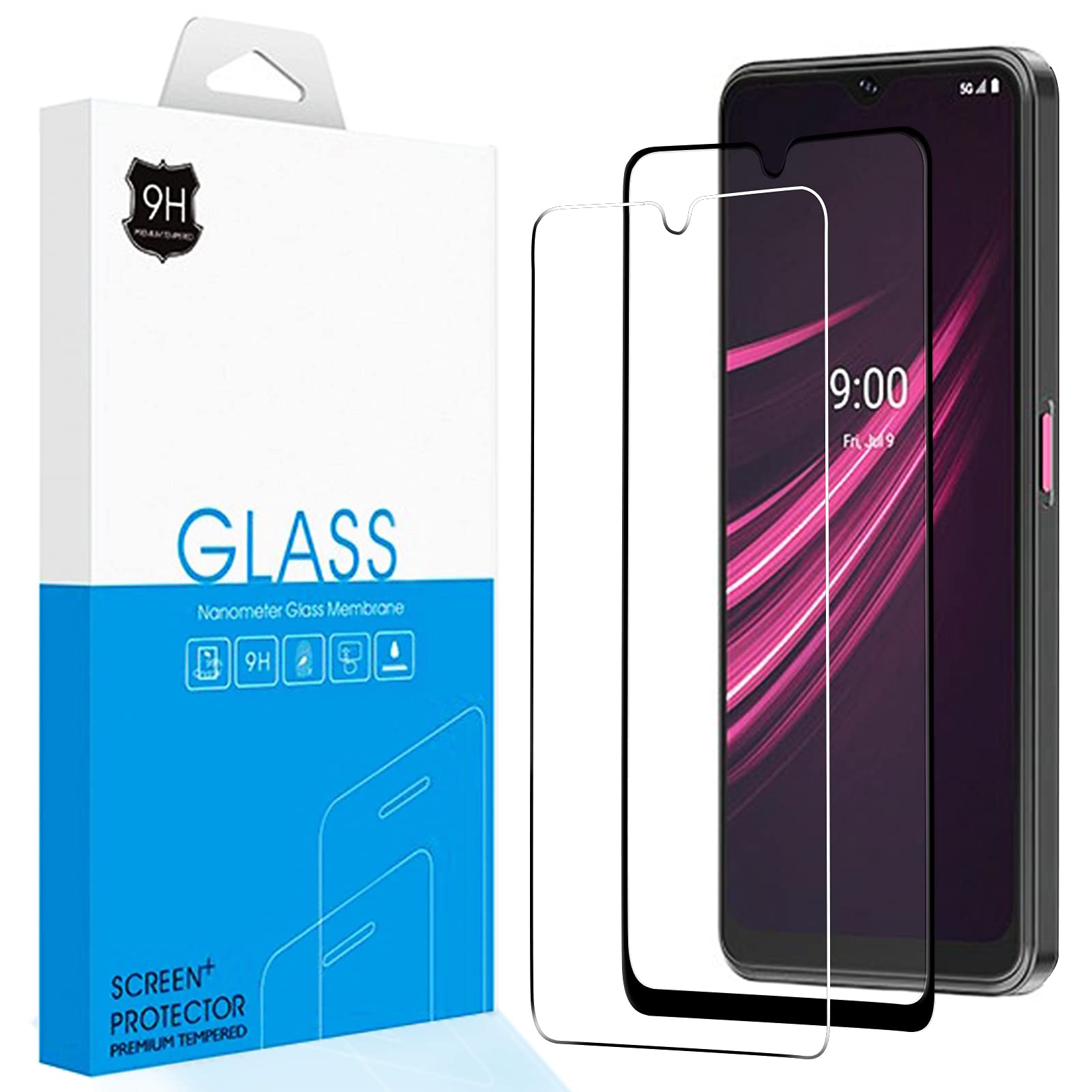 Ailiber Compatible with T-Mobile REVVL V Plus 5G Screen Protector[2 Pack], Revvl V+ 5G Tempered Glass Film Anti-Scratch, HD Clear Case Friendly, Bubble Free Screen Protector for Revvl V+ Plus