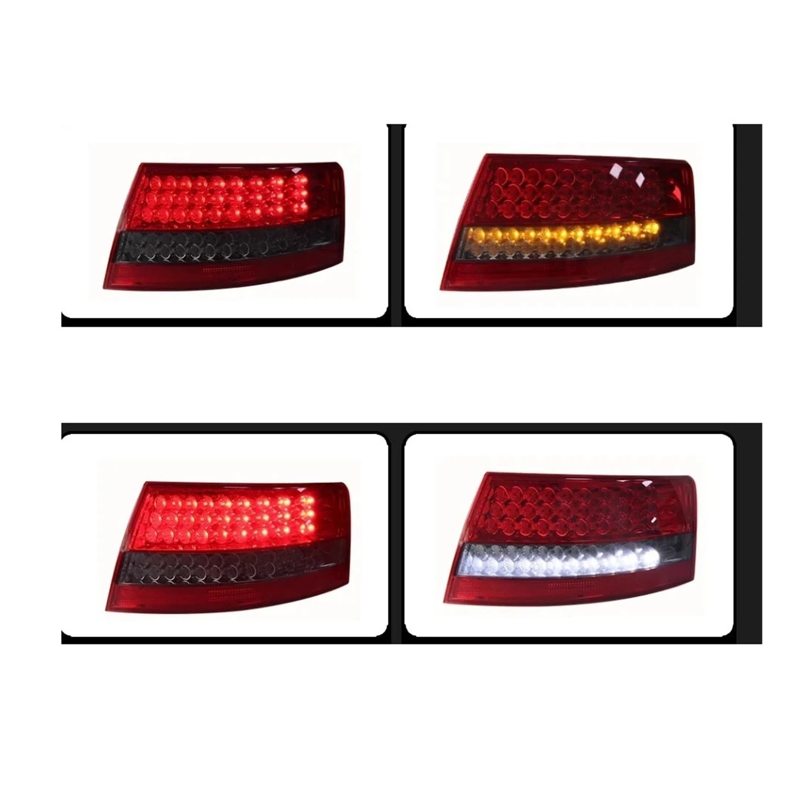 Gruppo fanale posteriore Per A6L 2005-2008 DRL Luce Di Marcia Freno Acqua Corrente Sfarfallio Lampade Posteriori Fanali Coppia Gruppi Auto(Smoke)