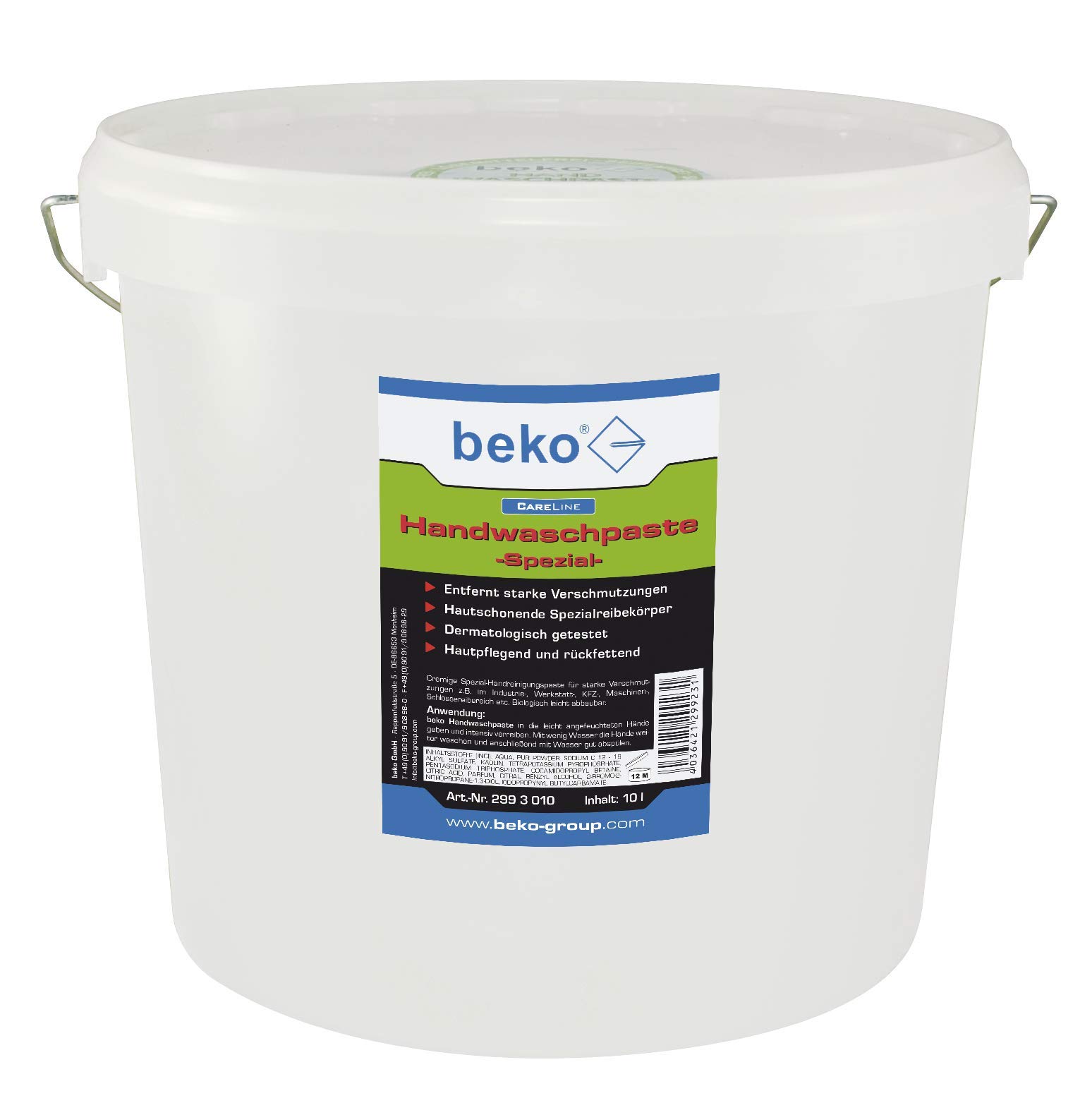 BEKO 2993010 BEK-2993010 CareLine pasta do mycia rąk, specjalna 10 l, kolor