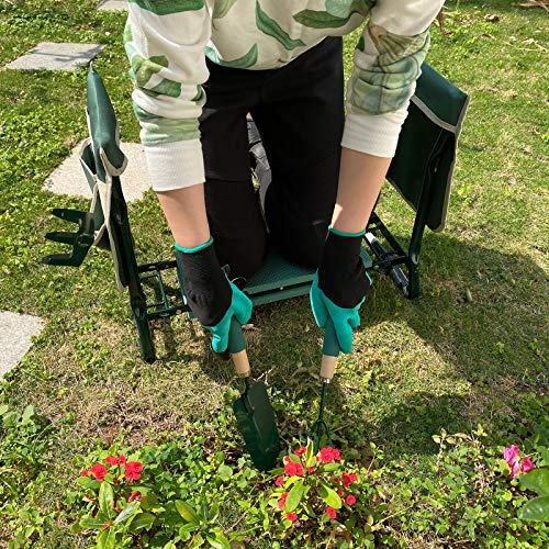 Laikou Garden Kneeler And Seat Bench With 2 Free Tool Pouch And 1 Gloves Protects From Dirt & Grass Stains, Foldable Stool For Ease Of Storage - Eva Foam Pad - Sturdy And Lightweight #TOP1