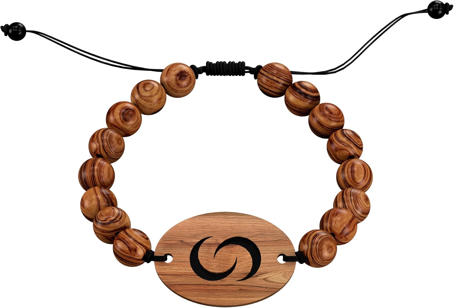 Contact CO. Smart Wooden NFC Bracelet, Sleek Tap Bracelet with Instant App-Free Sharing, Seamless Accessory for Entrepreneurs and More, Beaded