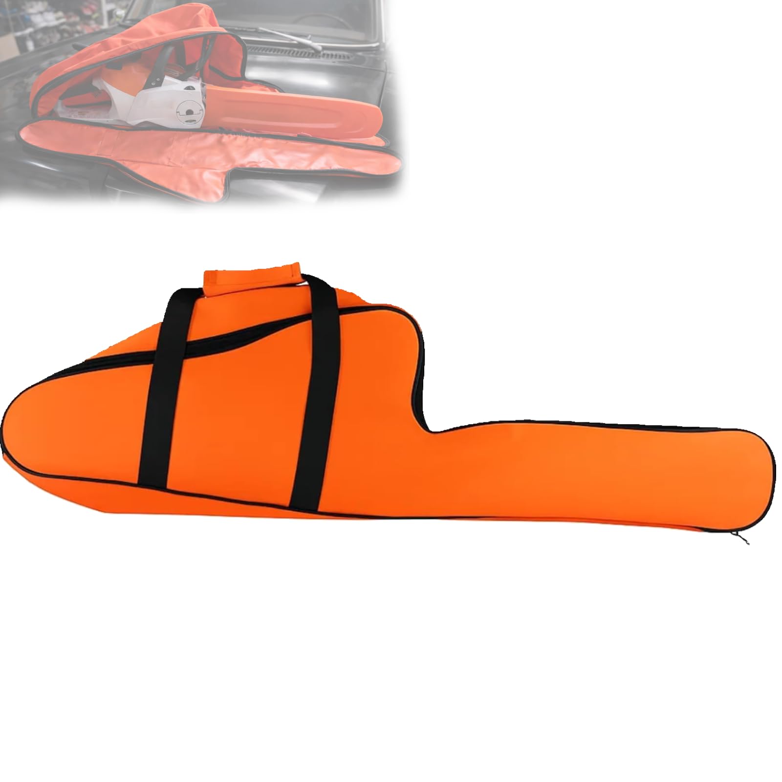 Chainsaw Bag Carrying Case Portable Protection Waterproof Holder Fit for Stihl Husqvarna 12''/14''/16'' Chainsaw Storage Bag(Orange)