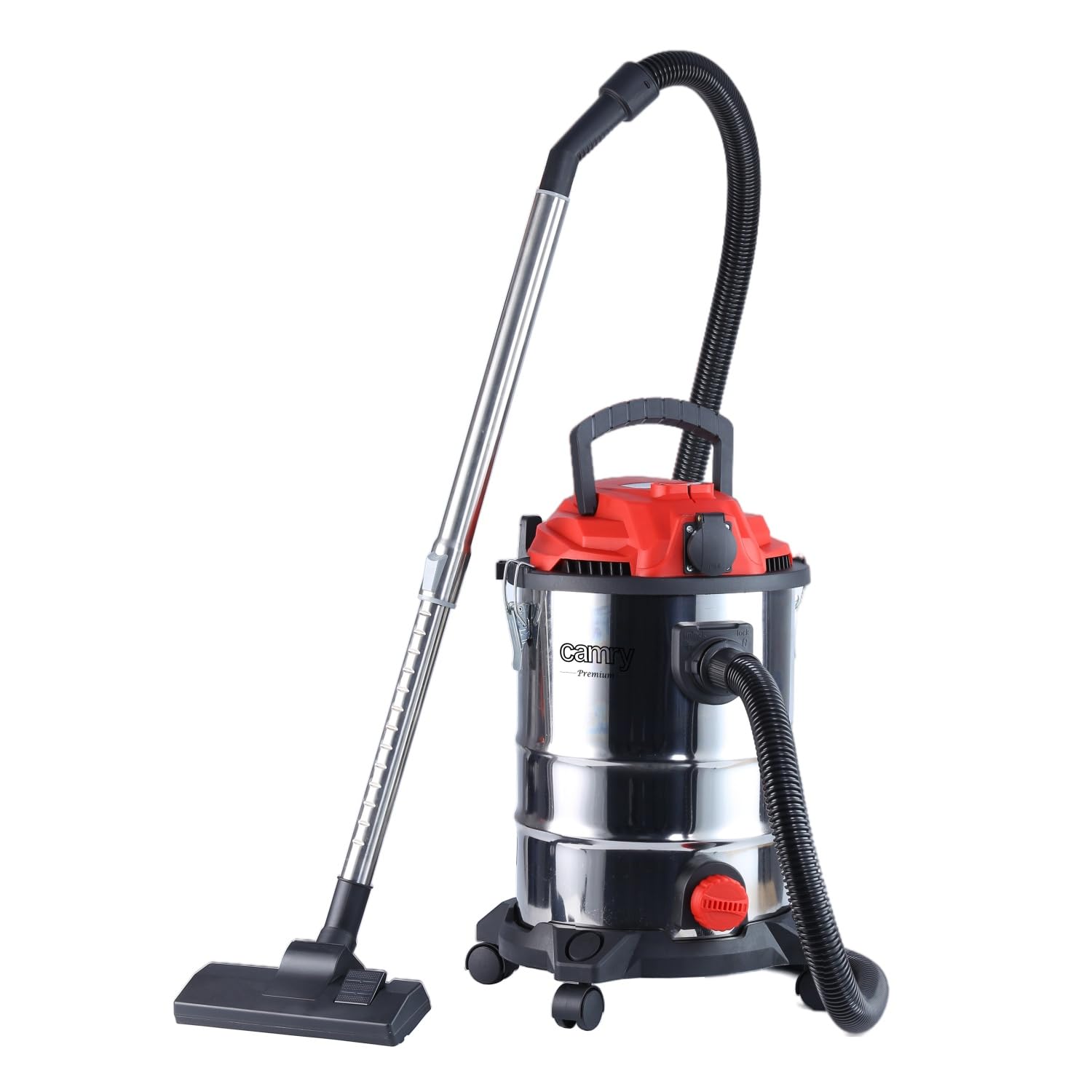 Camry CR 7045 Aspirador Industrial Profesional con Toma de Corriente, Aspiradora Seco y Húmedo, Función Soplado, Aspira Cenizas, 25 Litros, 4 Filtros, 3400W, Gris/Negro