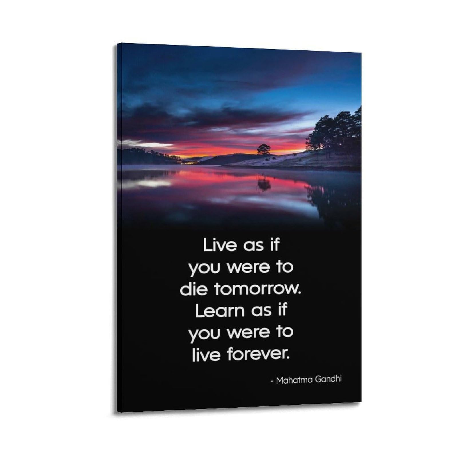 SUDANGDIANZI Inspirational Poster Quote Mahatma Gandhi Motivational Canvas Poster And Wall Art Modern Family Bedroom Gym Office Decor Gift 24x36inch(60x90cm) Frame-style