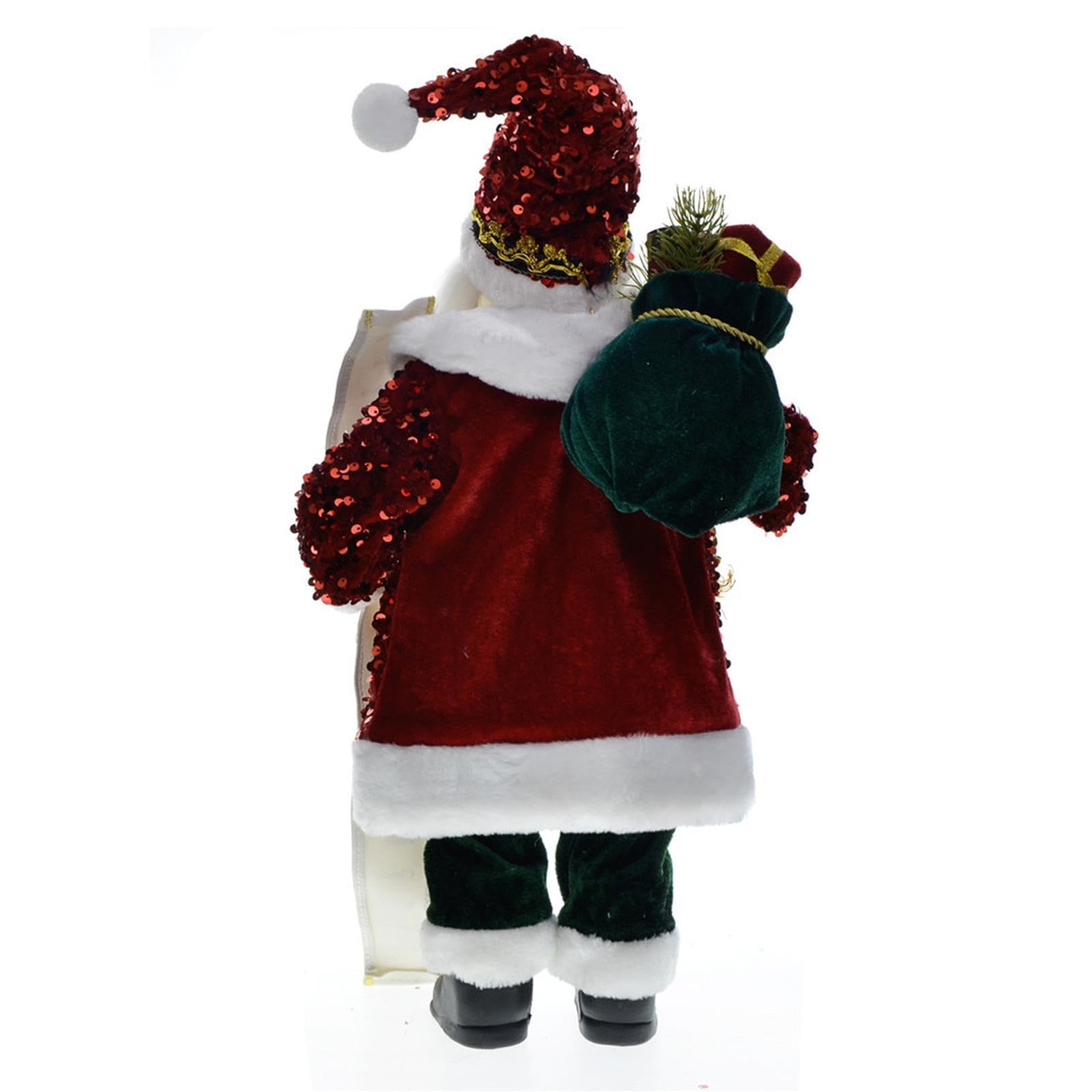 predolo Muñeco navideño de Papá Noel, decoración navideña con Lentejuelas de 45cm de Altura para Ambiente Festivo, 2023, Rojo