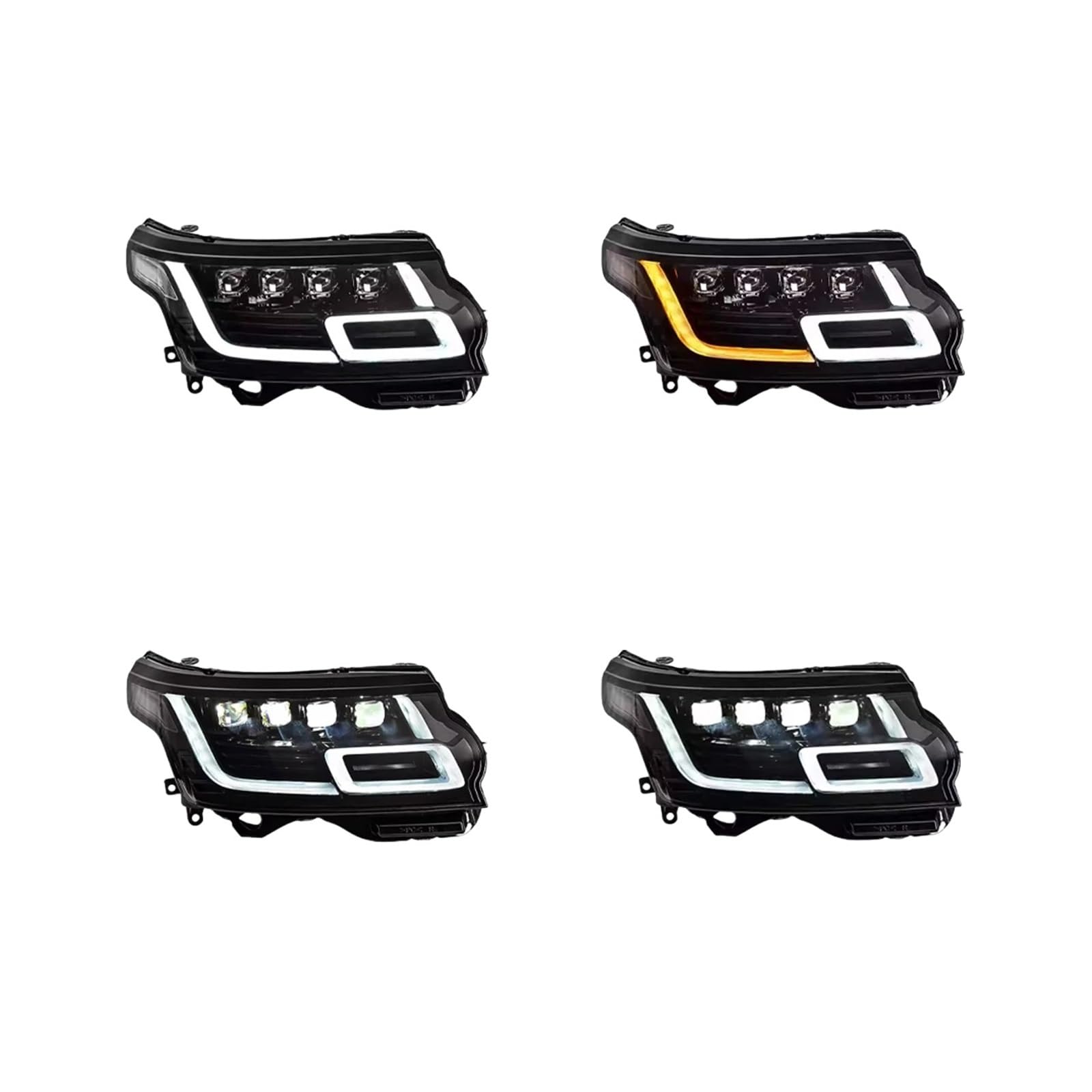 Faro Anteriore per Land Range Rover 2013-2017, aggiornamento, modificato, DRL, indicatori di direzione dinamici, Accessori Auto (Doppia Lente)