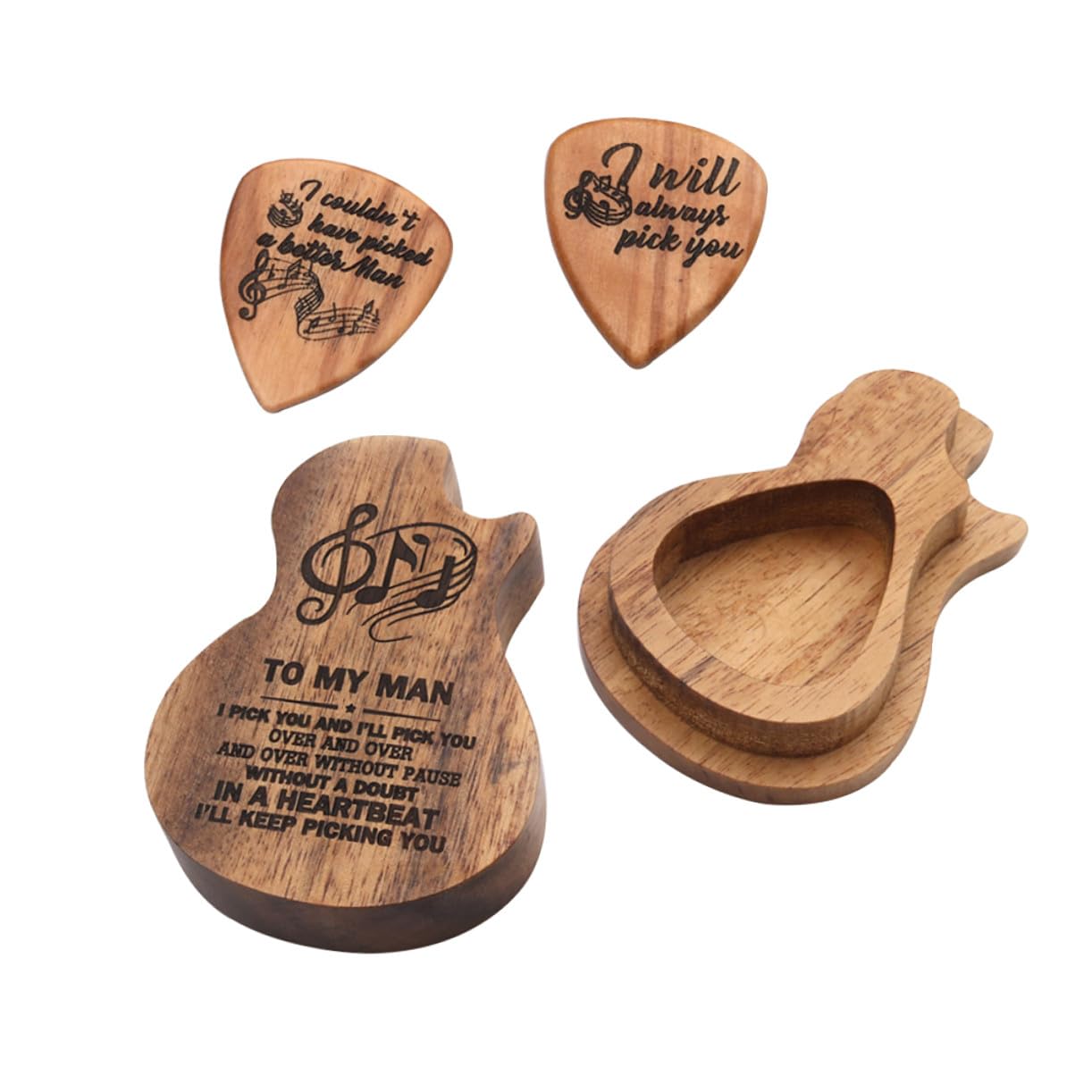 BESTonZON 3 Juegos De Piezas estuche para púas de guitarra púas de bajo traje de niños guitar picks púas guitarra plumillas de guitarra soporte para púas de guitarra de madera elegir envase