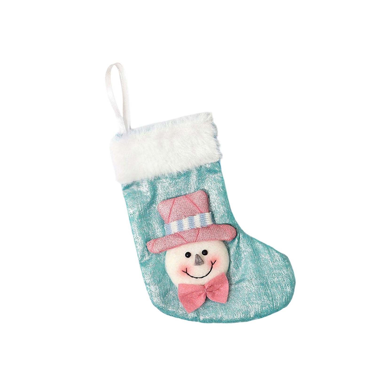 Nucelit Candy Colored Miniature Christmas Stocking Ornament Soft Fabric Holiday Tree Decoration Home Decoration Storage