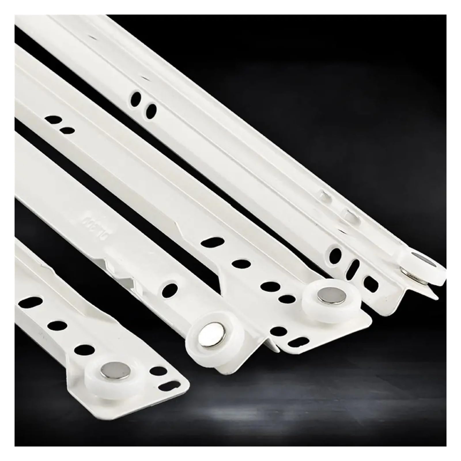 Guías para cajones con cojinetes de bolas montados 1 Par De Muebles Rodillo Teclado Pista Cajón Polea Gruesa(16inch-40cm)