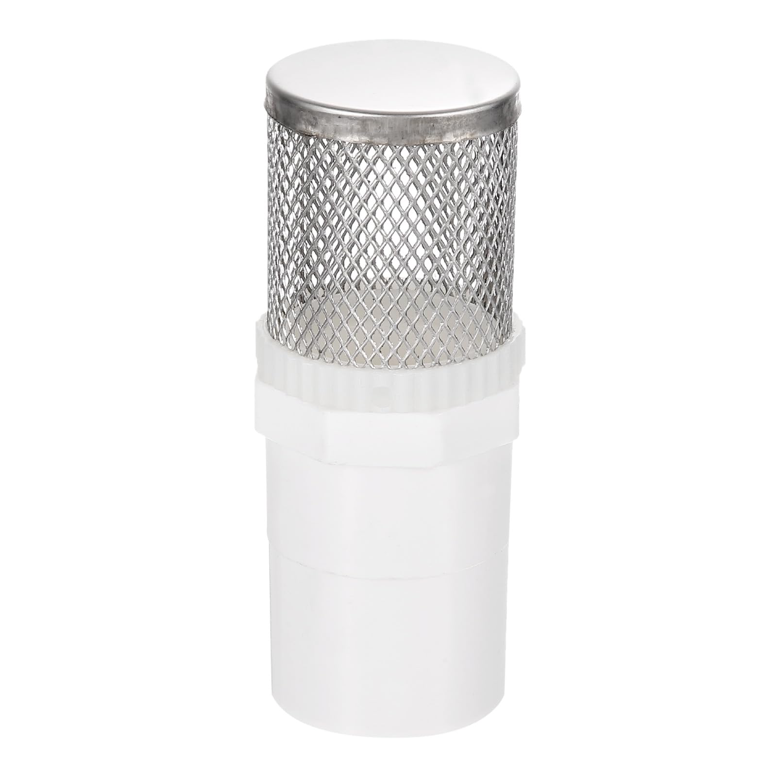 sourcing map 3/4 Inch 304 Stainless Steel Filter Cover, Hose Inlet Suction Strainer Filter, Connected to DN20 3/4" PVC Water Pipe to Reduce Solid Entry (80mm Length, 25mm Thread Dia) — image 1