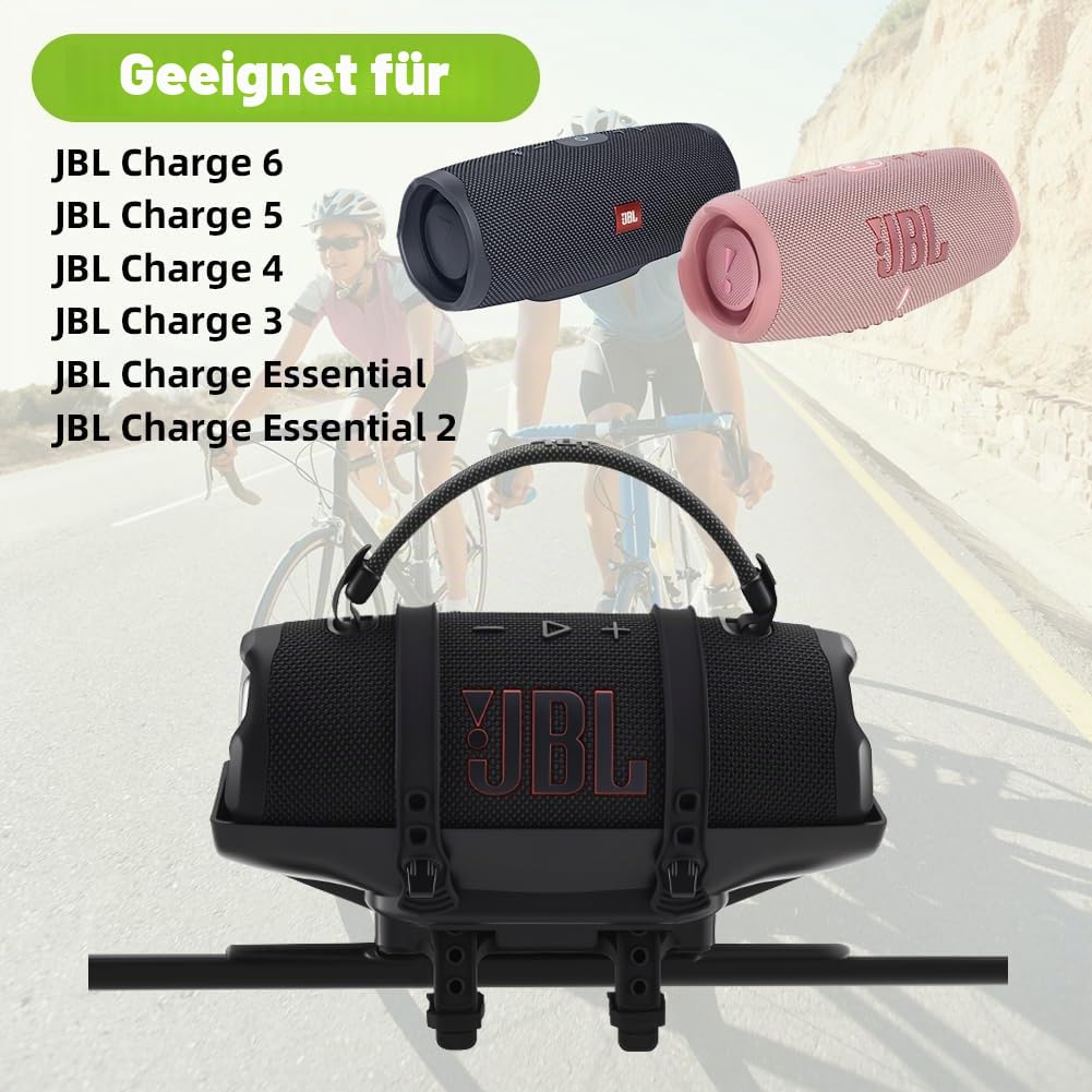 Tragbare Halterung für JBL Charge 6/5/4/3/Charge Essential 2/Essential Bluetooth-Lautsprecher,Outdoor Lenker-/Rohradapter für Fahrrad, E-Scooter, Golfcart & Bootsgeländer