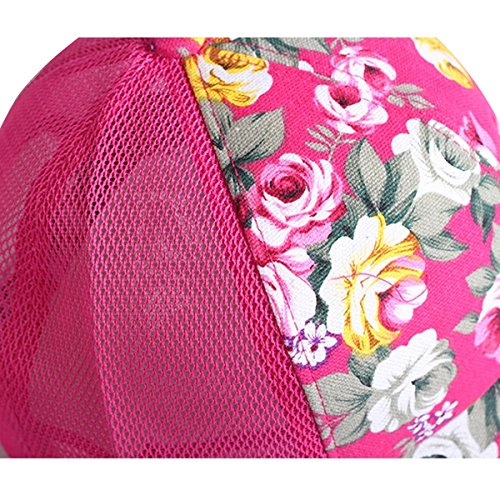 Eforstore Snapback Baseball Cap Floral Perforated Ball Caps Golf Hats Summer Mesh Hat for Women Teens Girls Hot Pink
