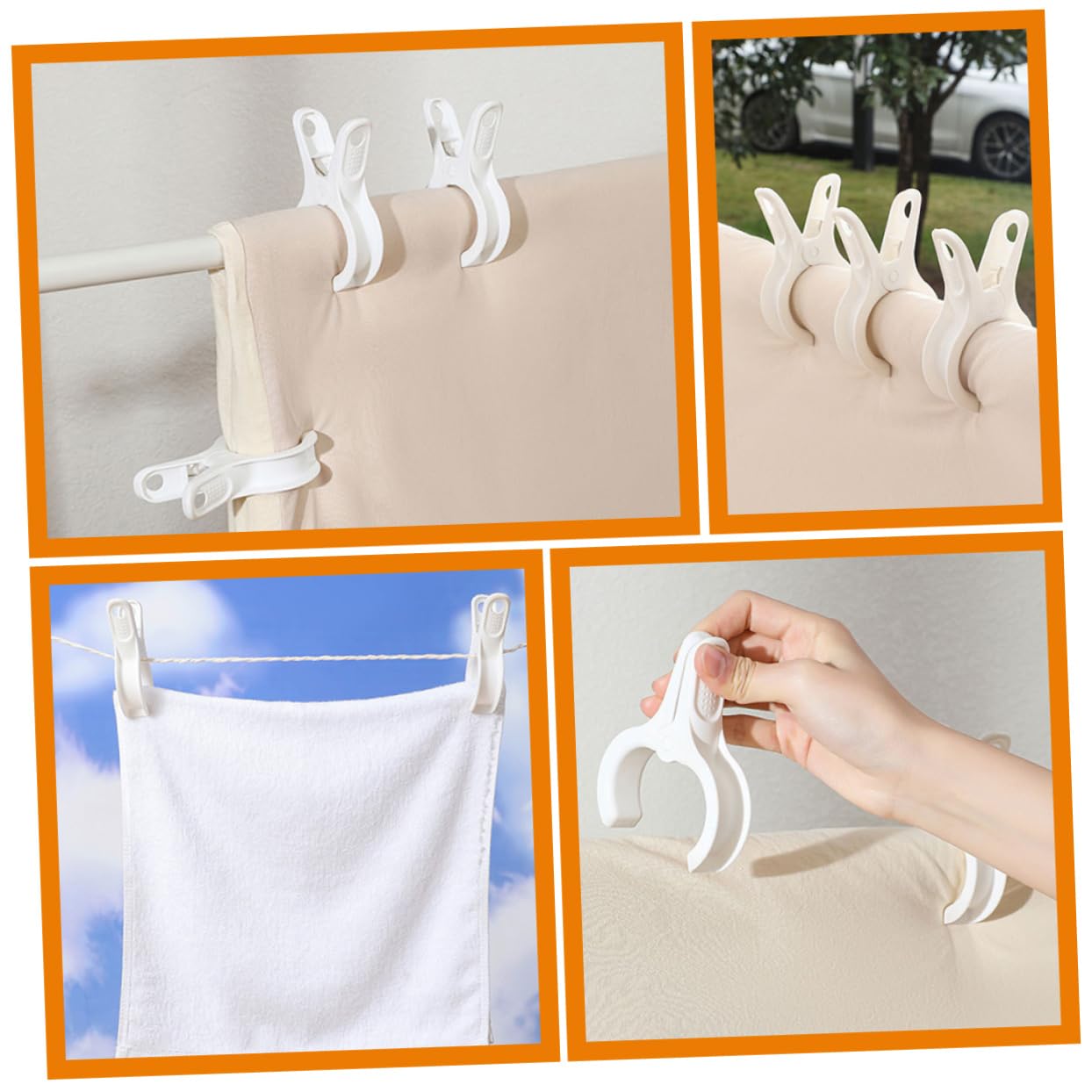 Wäscheklammern Strandhandtuchclips Stück Starker aus 24 mit Windfeste Pp Große Klemmkraft Handtuchclips Sommerfest für für Strandstühle und Steppdecken