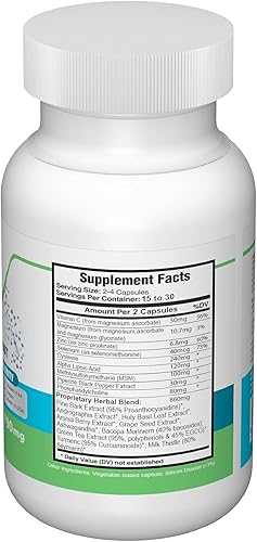 Miniatura 2 de Ultra Glutatión Boost - Suplemento para aumentar el glutatión L con extractos de plantas de hierbas, minerales, vitaminas, antioxidantes y