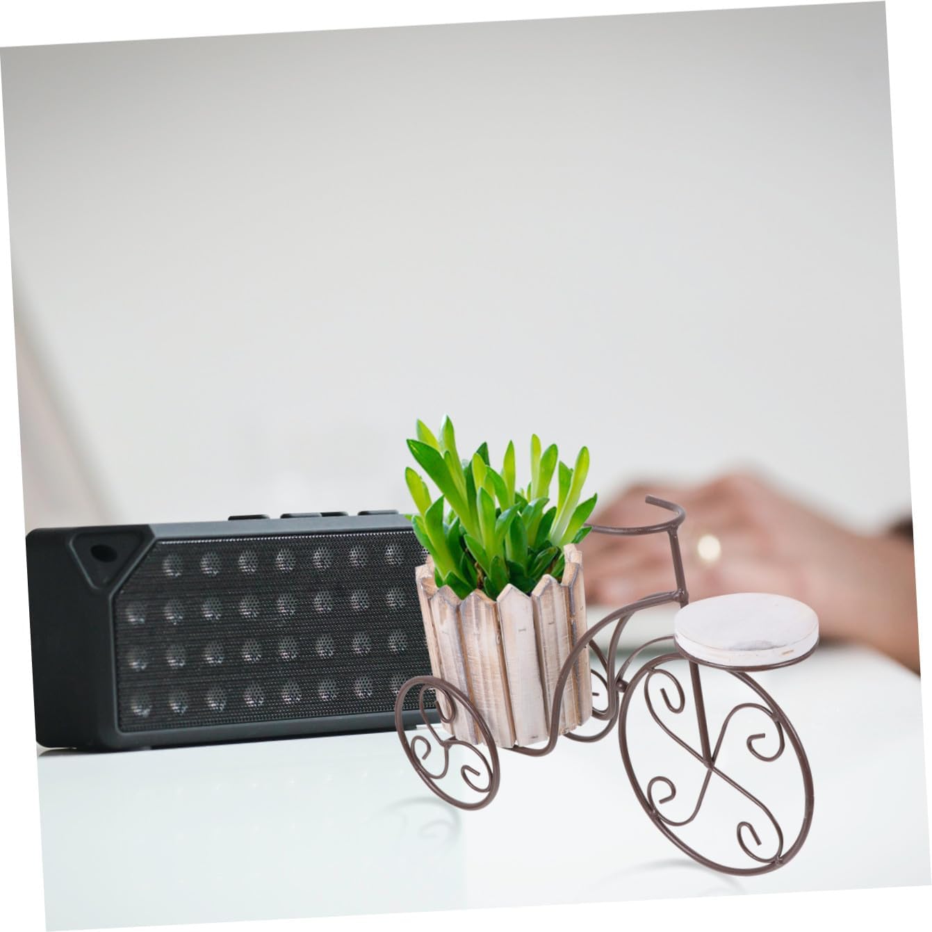 Bike Plant Stand Iron Plant Stand Flower Pot Holder Outdoor Decor Bike Craft Ornament Rustic Style