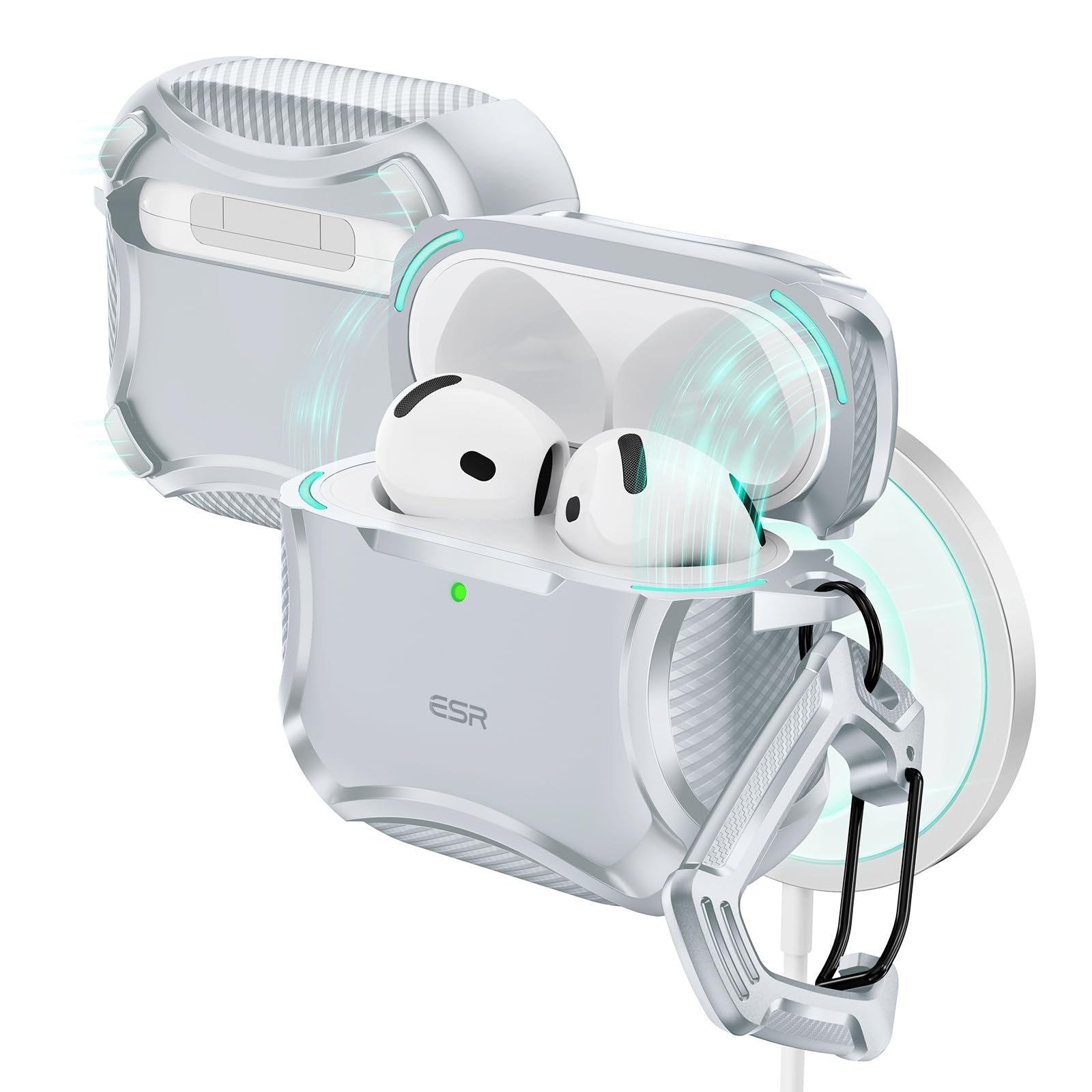 ESR for AirPods Pro 3 Case (2025), Magnetic Lid, Cyber Series, Black — Amazon image 11