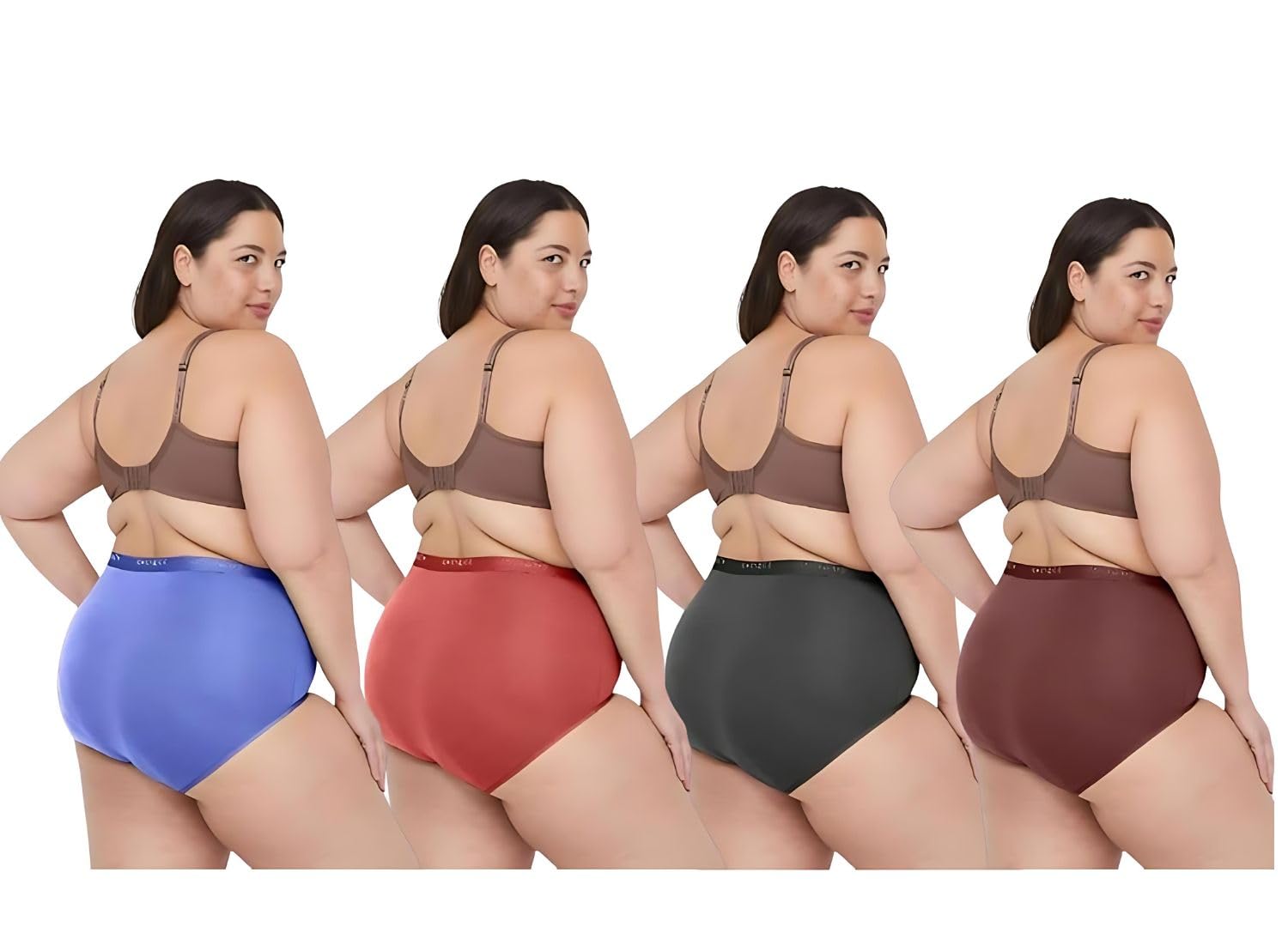 Cotton Blend Big Size, Jumbo Size, Plus Size High Waist Hipsters Panties Set | Comfortable, Super Soft and Breathable Daily Use Panties for Womens (Set of 4)-image-35