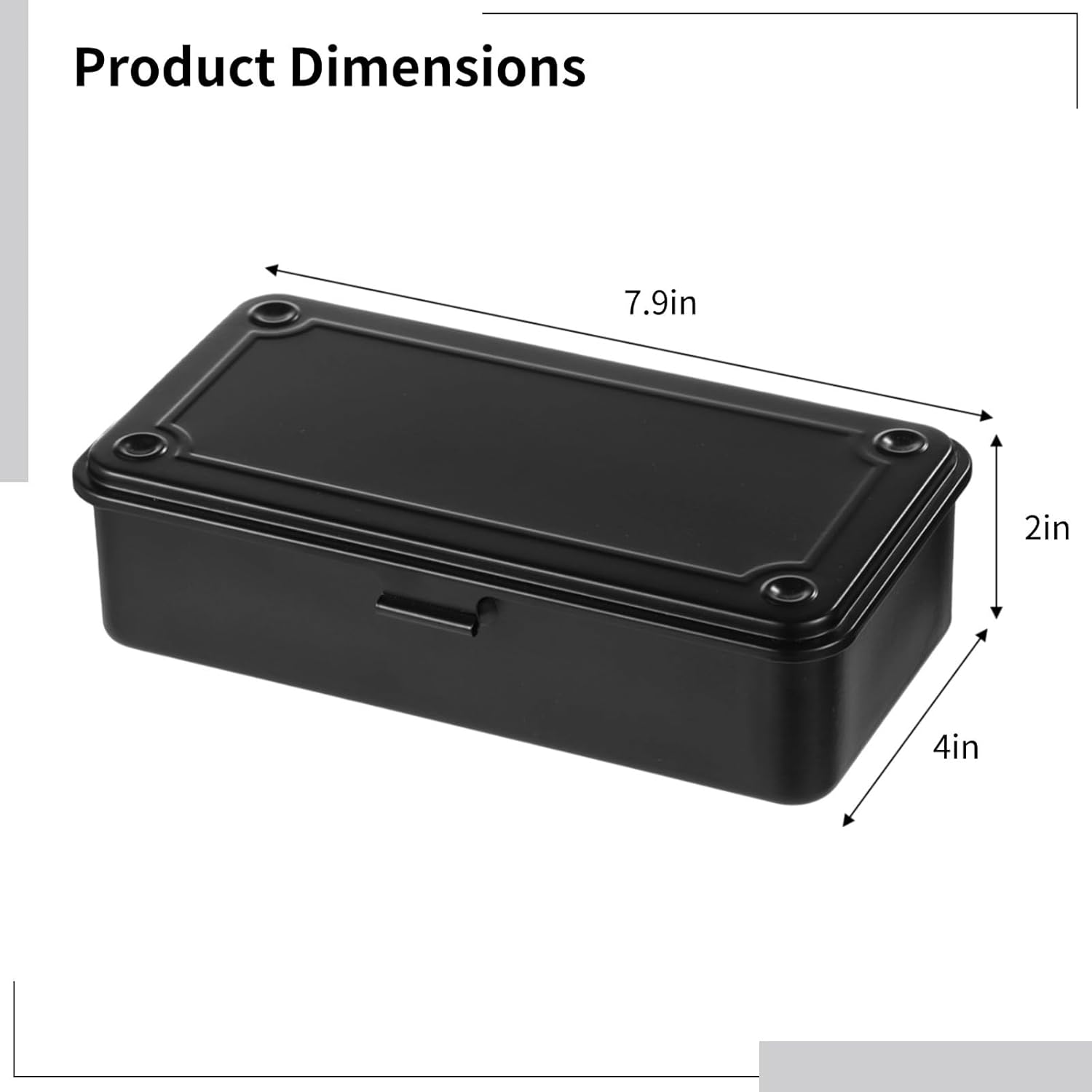 Rectangular Empty Hinged Metal Tool Box, Steel Storage Box With Hinged Lid, Metal Container For Stationary, Office Supplies, Metal Storage Organizer For Pens, Pegs, Metal Fittings, Scrapbook Stamps