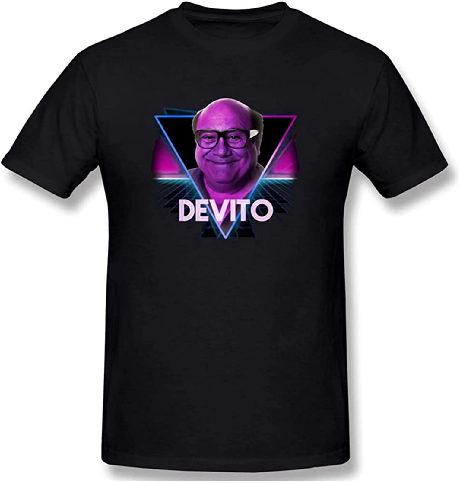 Danny DeVito Yellow Light Retro Men's Classic Basic Super Soft Cotton T-Shirt Summer Black M
