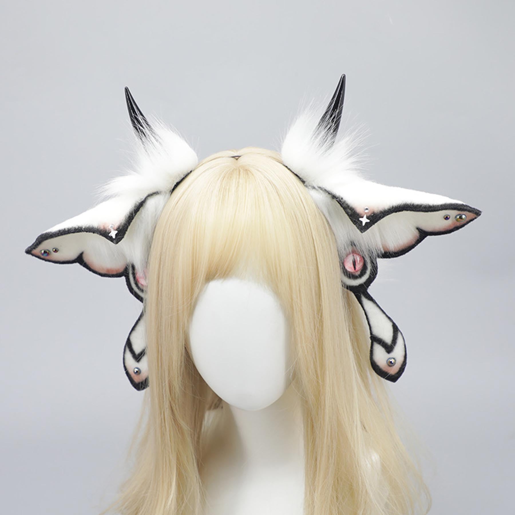Diadema con alas grandes y esponjosas, diadema con orejas de animales para fiestas de cosplay, accesorios para disfraces de Halloween, para Navidad, Pascua, carnavales, bailes