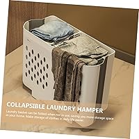 Vista 2 de Cabilock Cesta de lavandería de mimbre resistente cesta de lavado delgada