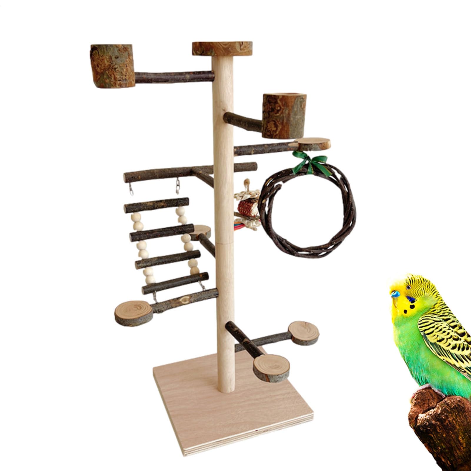 Soporte Para Aves Juguetes de Madera y Accesorios para Jaulas de Pájaros | para Periquitos y Aves Pequeñas para Hogar Cotorras Cacatúas Agapornis y Periquitos