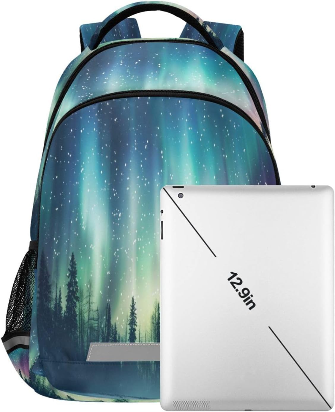 ALAZA Aurora Borealis Forest Landscape Backpack for Boys Girls Students Elementary School Bag Kids Bookbag Travel Daypack